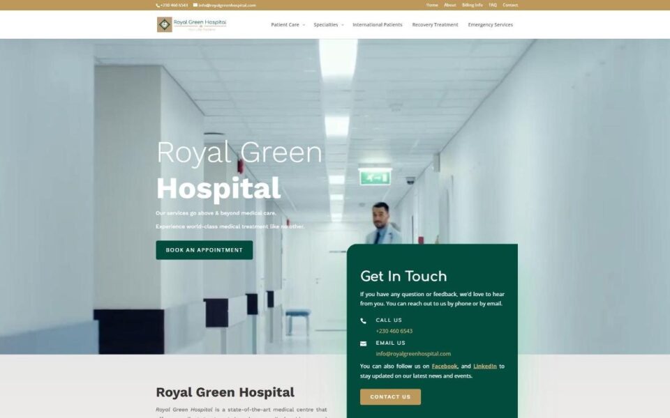 Royal Green Hospital website